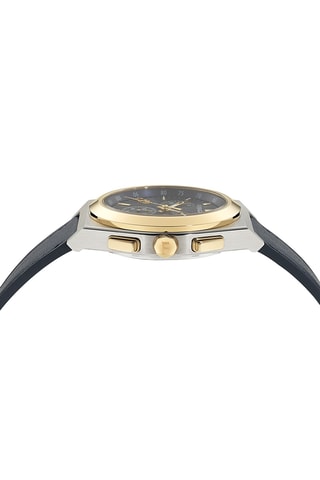 Kalfsleren Quartz Horloge - Tachymeter en Chronograaf - Zwart en Goudkleurig