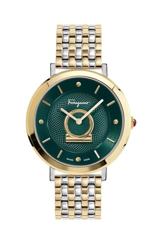 Stalen Quartz Horloge Goudkleurig en Zilverkleurig
