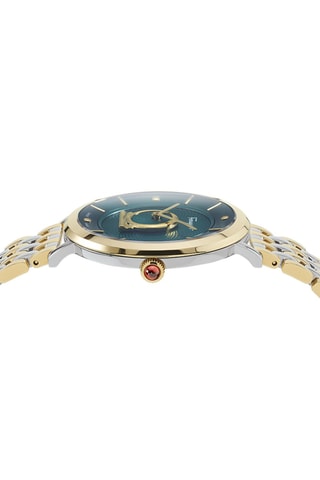 Stalen Quartz Horloge Goudkleurig en Zilverkleurig