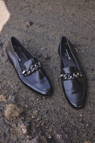 Mocassins em couro Valerie - Preto