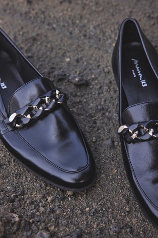 Mocassins em couro Valerie - Preto