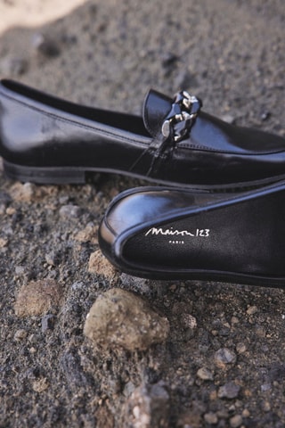 Mocassins em couro Valerie - Preto