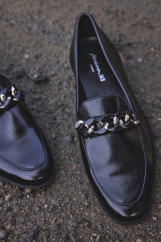 Mocassins em couro Valerie - Preto