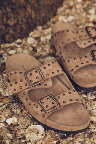 Mules em couro Virgil - Bege