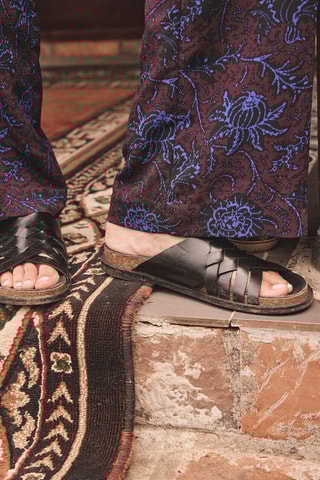 Mules em couro Vadim - Preto