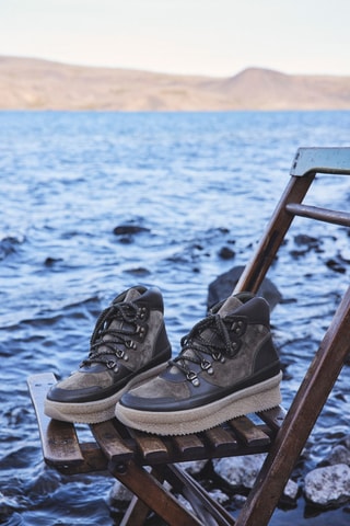 Botins em couro Lucie - Caqui