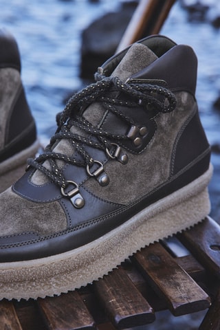 Botins em couro Lucie - Caqui