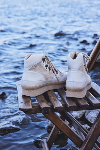 Botins em couro Lucie - Bege