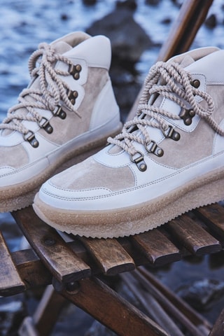 Botins em couro Lucie - Bege