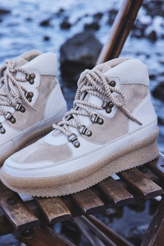 Botins em couro Lucie - Bege