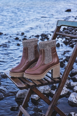 Botins em couro Louis - Castanho