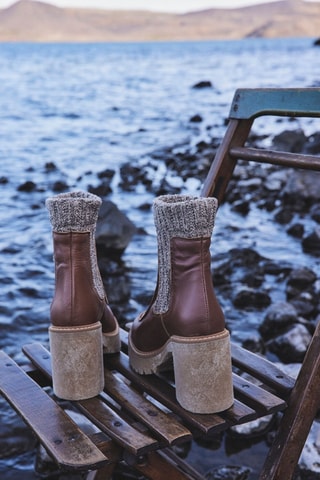 Botins em couro Louis - Castanho