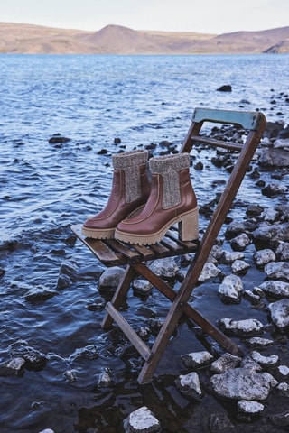 Botins em couro Louis - Castanho