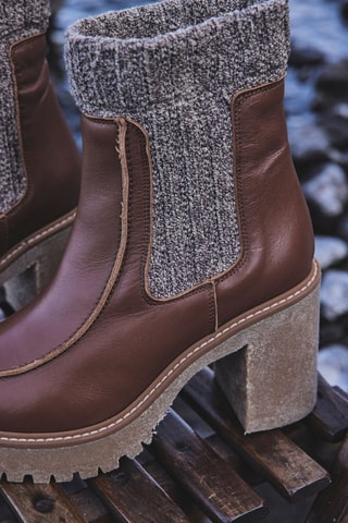 Botins em couro Louis - Castanho