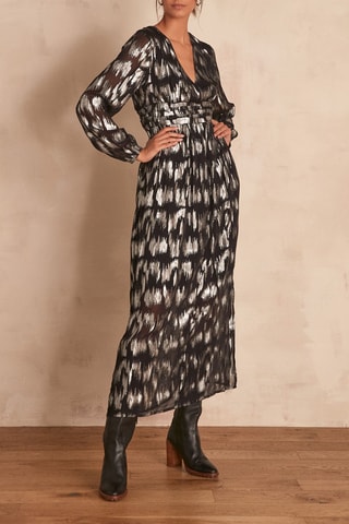 Vestido comprido Clarence - Preto e prateado
