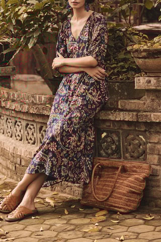 Vestido midi Camelia - Azul