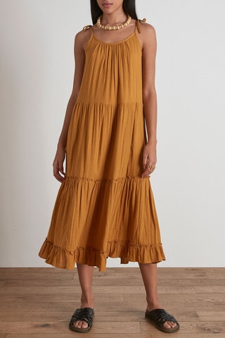 Vestido midi Constance - Castanho