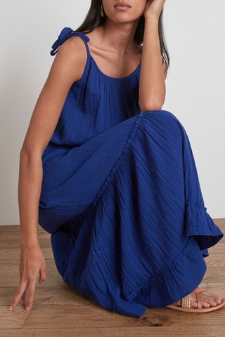Vestido comprido Constance - Azul