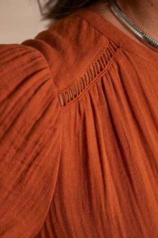 Vestido comprido Carole - Vermelho-tijolo