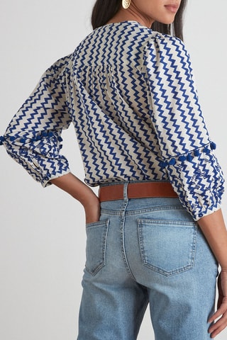Blusa Marjorie - Azul e branco