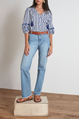 Blusa Marjorie - Azul e branco