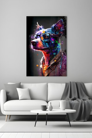 Tableau en verre trempé Dog Vogue