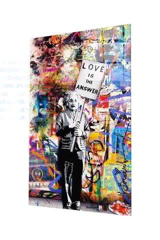Tableau en verre trempé "Einstein" - Mr. Brainwash - Reproduction