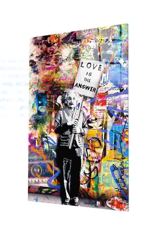 Tableau en verre trempé "Einstein" - Mr. Brainwash - Reproduction