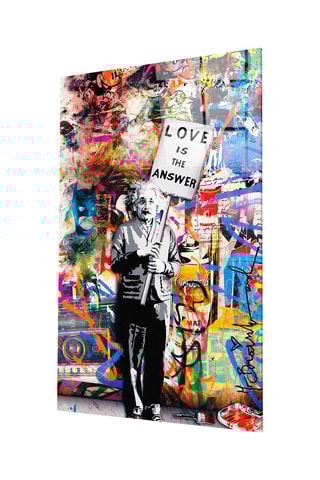 Tableau en verre trempé "Love Is The Answer" - Banksy - Reproduction