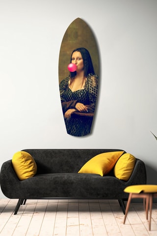 Décoration murale en verre trempé Contemporary Mona - Beige et noir