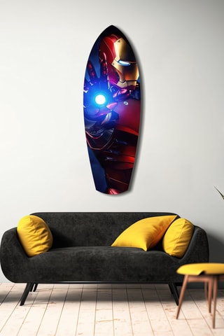 Décoration murale en verre trempé Iron Man Avengers Marvel - Rouge et noir