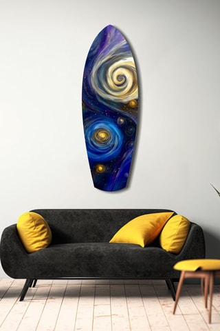 Décoration murale en verre trempé Kinetic Cosmos - Bleu et violet