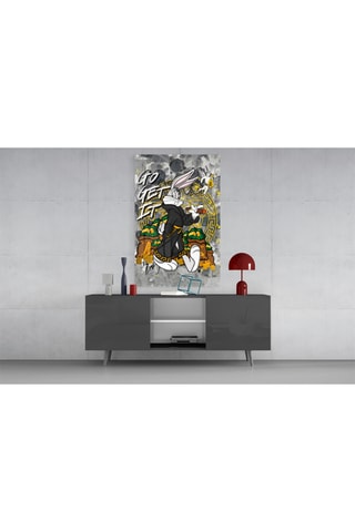 Tableau en verre trempé Bugs Bunny Looney Tunes The Game of Wealth 