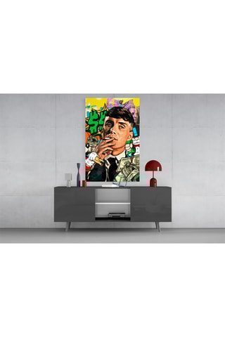 Tableau en verre trempé Tommy Shelby Money and Power 