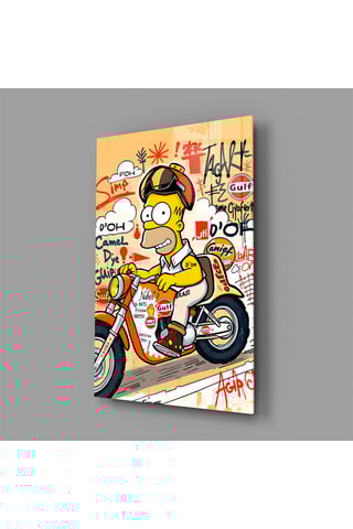 Tableau en verre trempé Biker Homer 