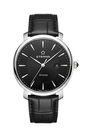 Montre à quartz en cuir - Noir et argenté