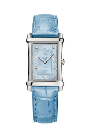 Montre à quartz en cuir et diamants