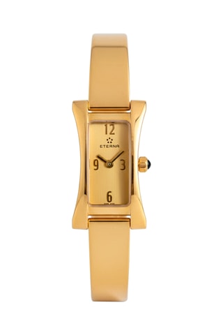 Montre à quartz en plaqué or jaune