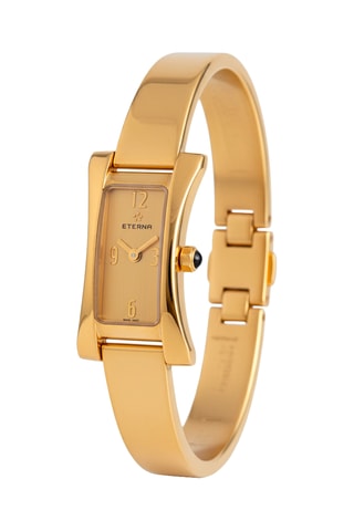 Montre à quartz en plaqué or jaune