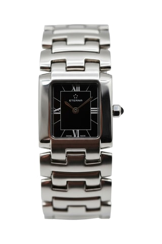 Montre à quartz en acier - Argenté et noir