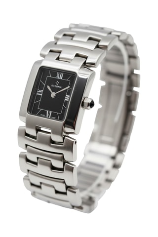 Montre à quartz en acier - Argenté et noir