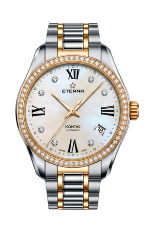 Montre automatique en acier et diamants