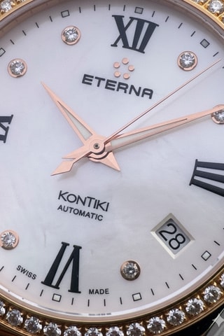 Montre automatique en acier et diamants