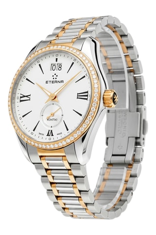 Montre à quartz en acier et diamants
