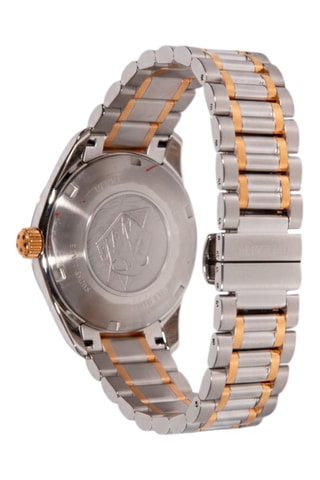Montre à quartz en acier et diamants