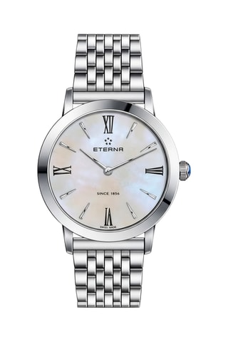 Montre à quartz en acier et nacre