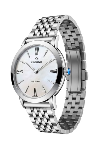 Montre à quartz en acier et nacre