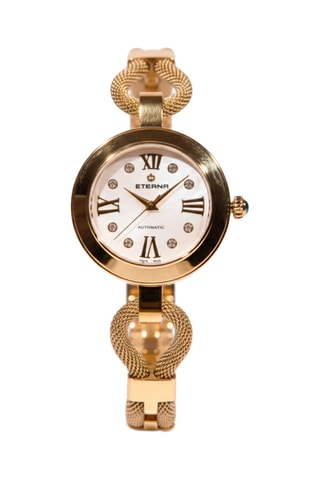 Montre automatique en acier, nacre et diamants