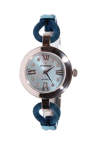 Montre automatique en acier, nacre et diamants