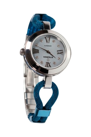 Montre automatique en acier, nacre et diamants